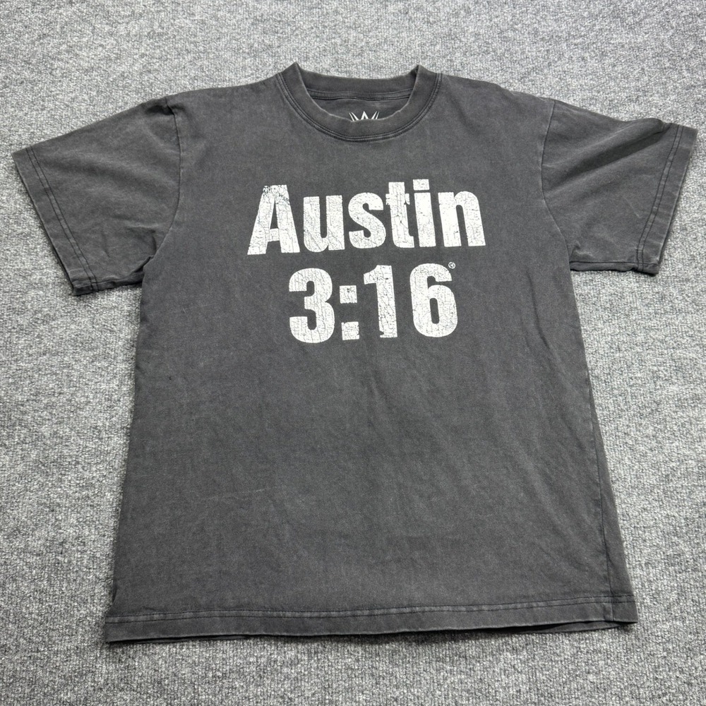 WWE Austin 3:16 T Shirt Men Small Black Stone‎ Cold Steve Austin Skull Wrestling